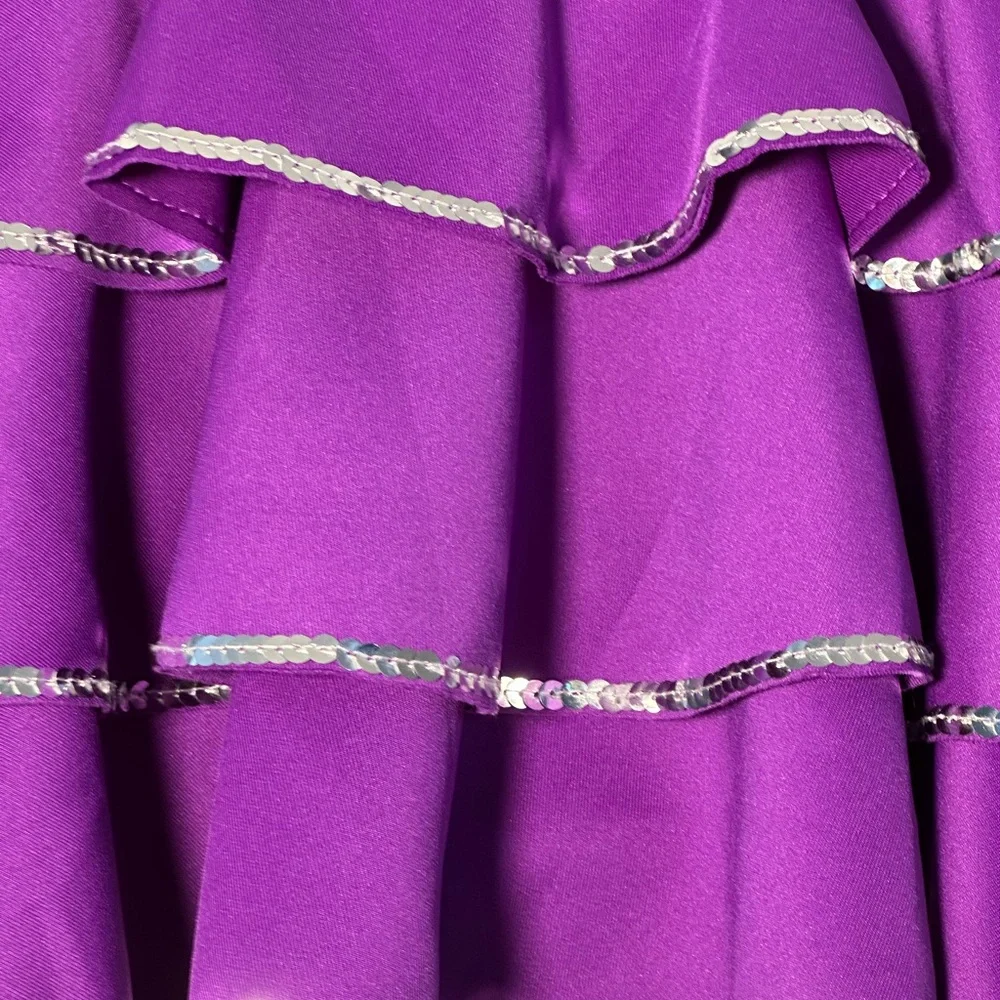 Weissman Purple Sequin Kids tiered dance dress Costume with small flaw‎ Size IC